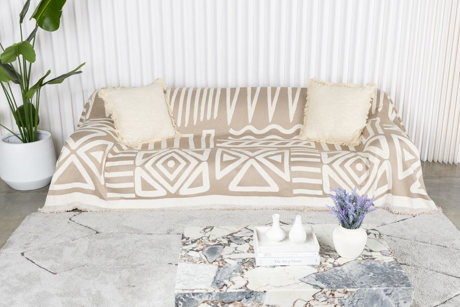 Cream patterned cover